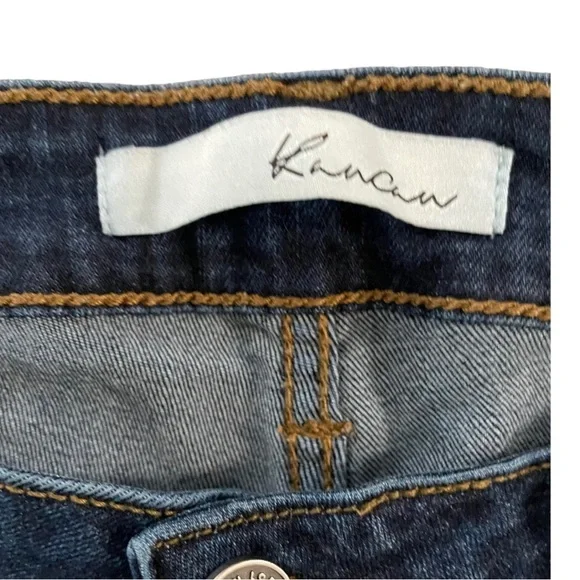 Kancan Distressed Skinny Jeans Dark Blue Size 9/11 - Picture 6 of 9
